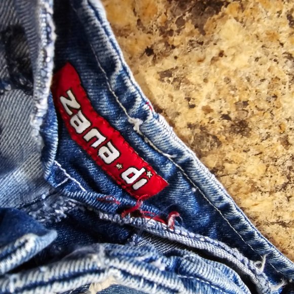 Zana Di Vintage Y2K Jeans Demin Patch Quilt Jeans Girls Size 1 90's era - Picture 2 of 9